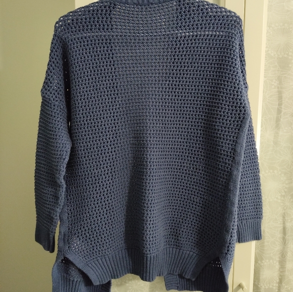 Navy Gap cotton open chunky knit cardigan - Picture 4 of 6